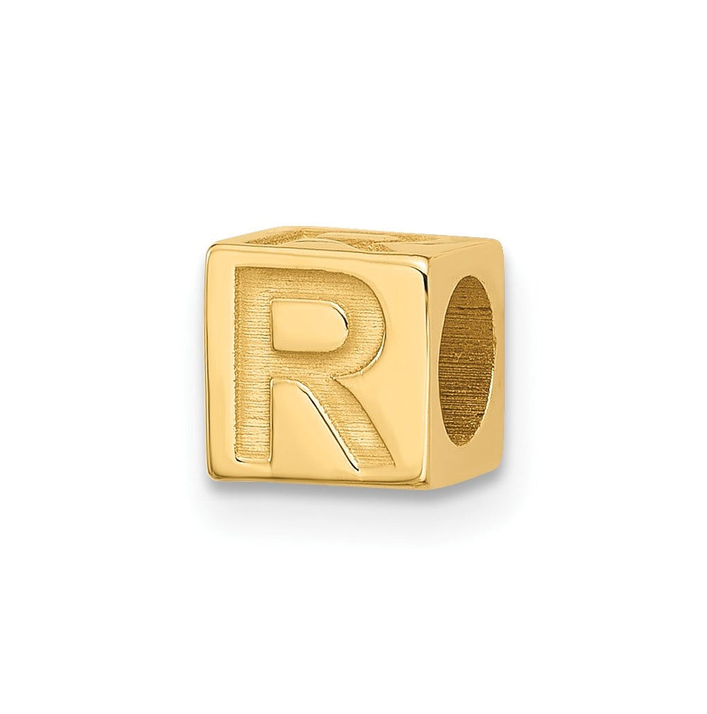14K Yellow Gold Alphabet Bead Letter
