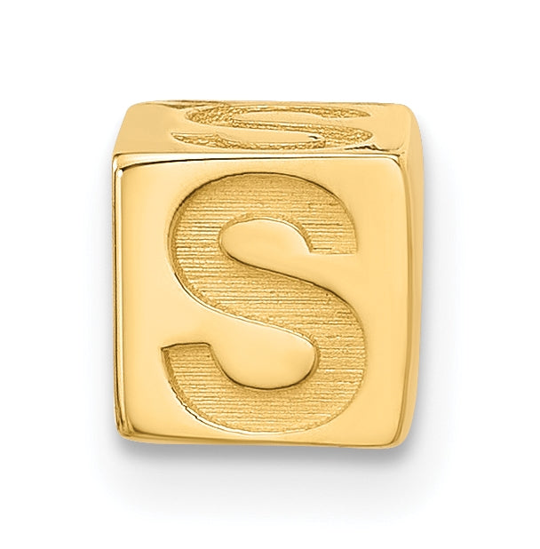 14K Yellow Gold Alphabet Bead Letter
