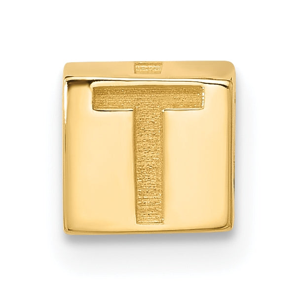 14K Yellow Gold Alphabet Bead Letter