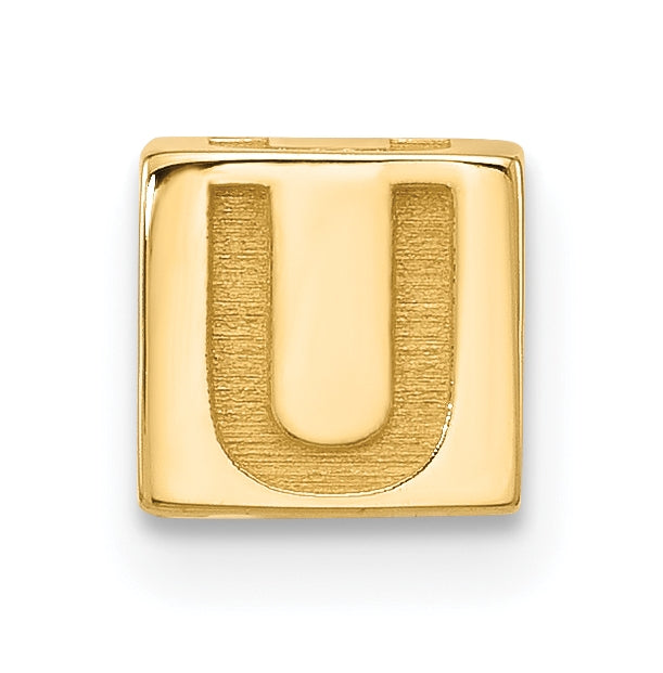 14K Yellow Gold Alphabet Bead Letter