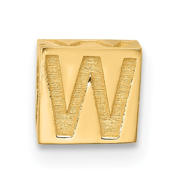 14K Yellow Gold Alphabet Bead Letter