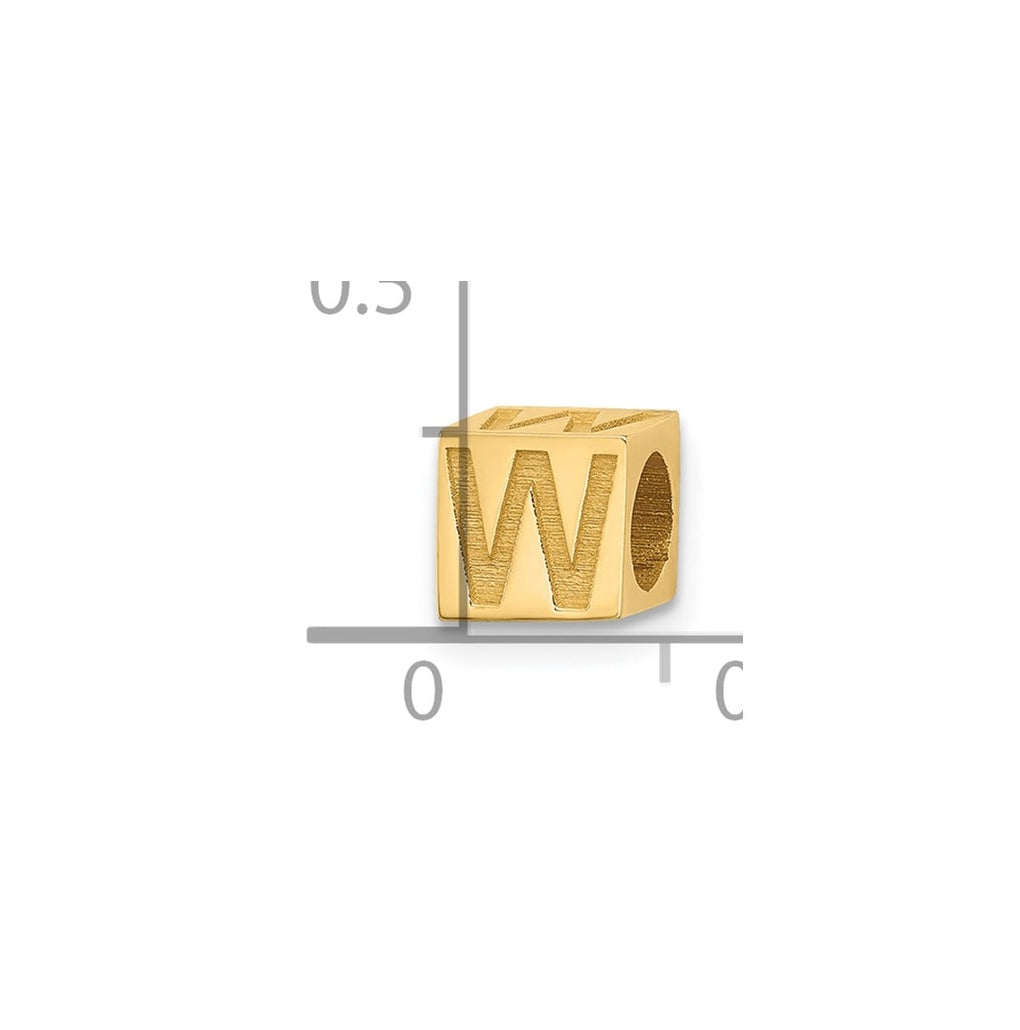 14K Yellow Gold Alphabet Bead Letter