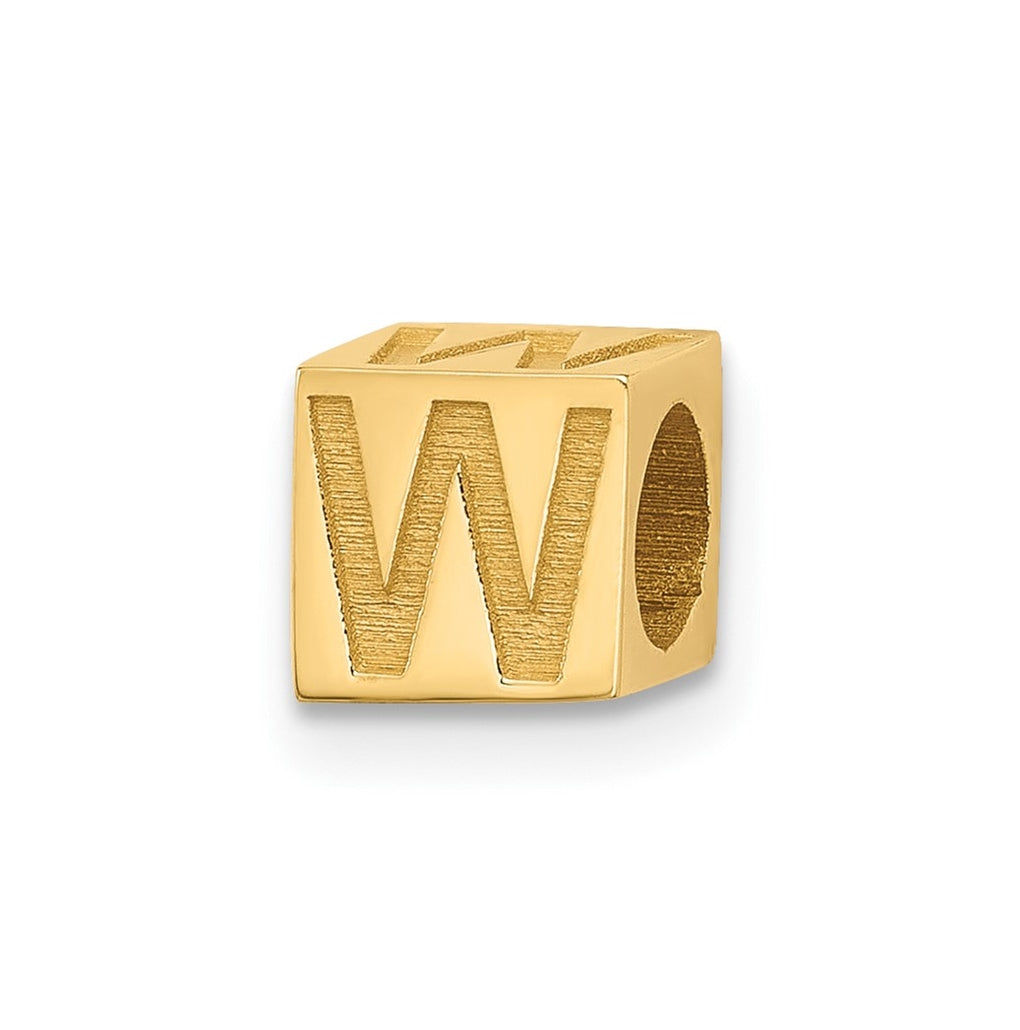 14K Yellow Gold Alphabet Bead Letter