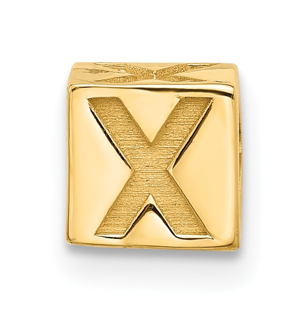 14K Yellow Gold Alphabet Bead Letter