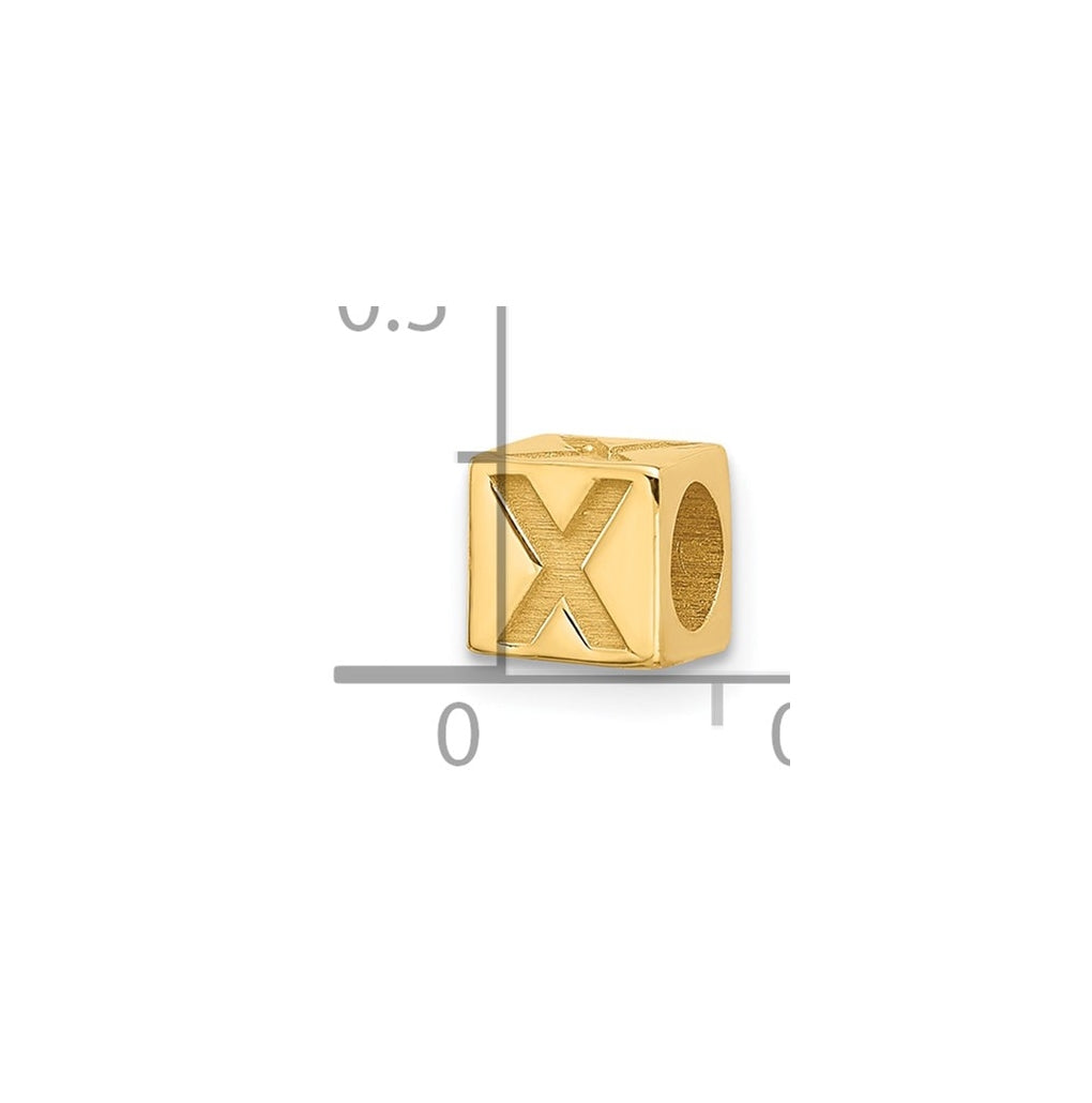 14K Yellow Gold Alphabet Bead Letter