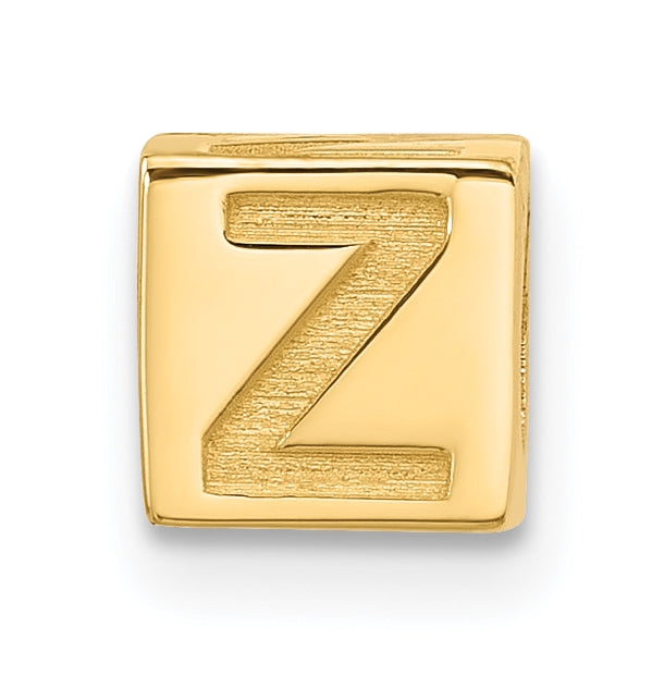 14K Yellow Gold Alphabet Bead Letter