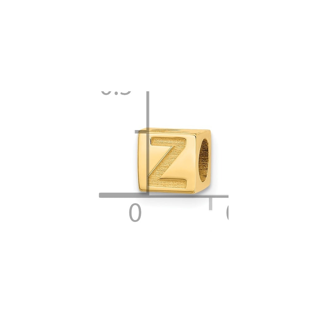 14K Yellow Gold Alphabet Bead Letter