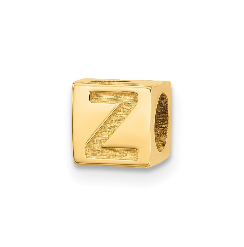 14K Yellow Gold Alphabet Bead Letter