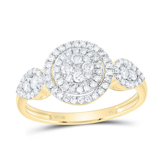 10K Yellow Gold 1/2 Cttw Natural Diamond Fashion Round Ring