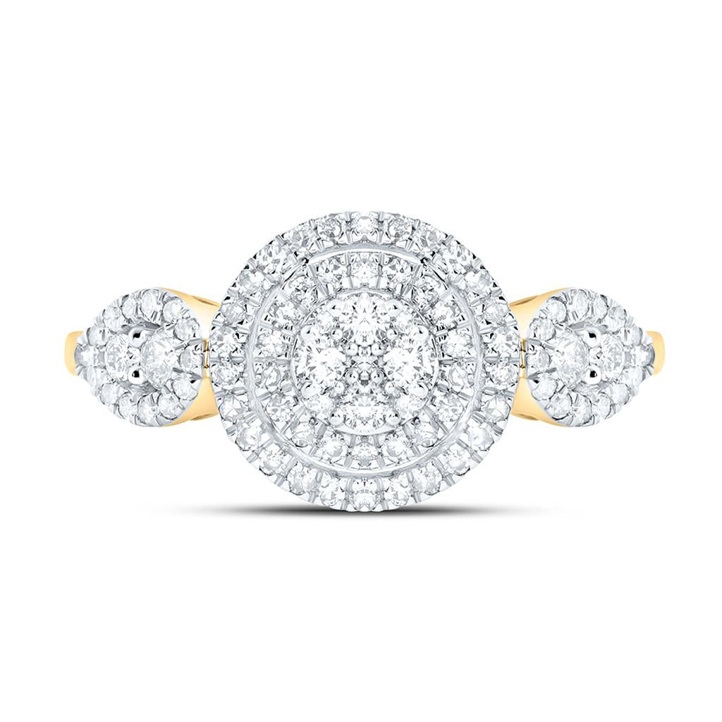 10K Yellow Gold 1/2 Cttw Natural Diamond Fashion Round Ring