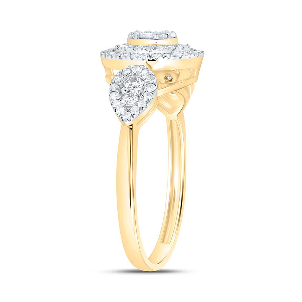 10K Yellow Gold 1/2 Cttw Natural Diamond Fashion Round Ring