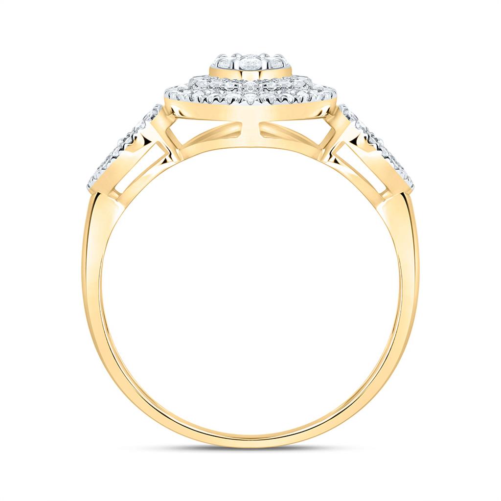 10K Yellow Gold 1/2 Cttw Natural Diamond Fashion Round Ring