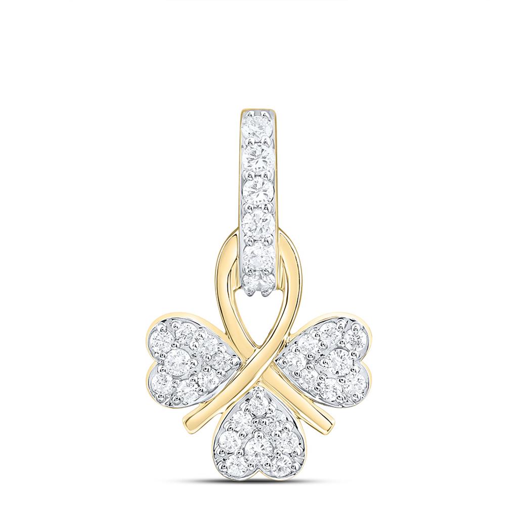 10K Yellow Gold 1/3 Cttw Natural Diamond Cn Fashion Heart Pendant
