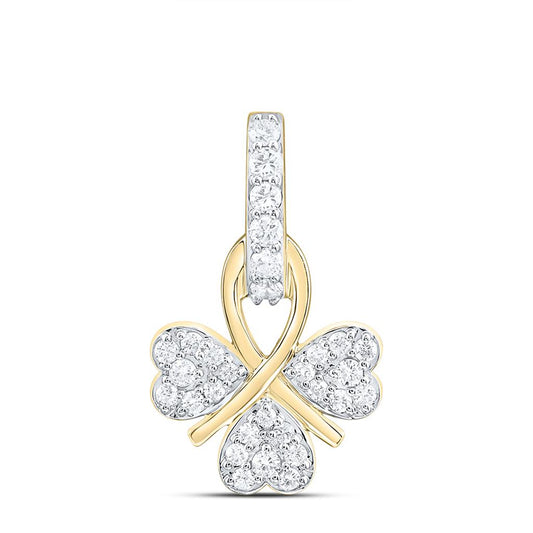 10K Yellow Gold 1/3 Cttw Natural Diamond Cn Fashion Heart Pendant