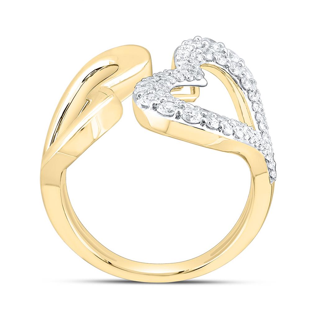 14K Yellow Gold 3/4 Cttw Natural Diamond Cn Fashion Heart Ring