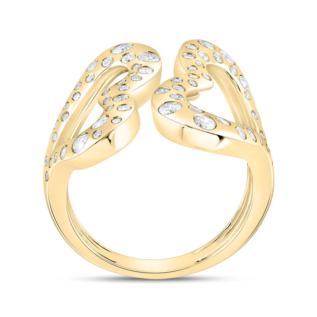 14K Yellow Gold 3/4 Cttw Natural Diamond Cn Fashion Heart Ring