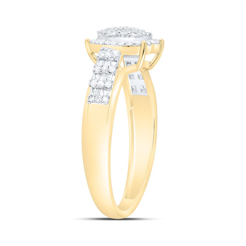 10K Yellow Gold 1/3 Cttw Natural Diamond Fashion Heart Ring
