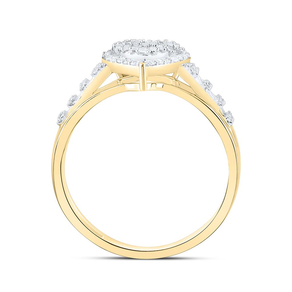 10K Yellow Gold 1/3 Cttw Natural Diamond Fashion Heart Ring