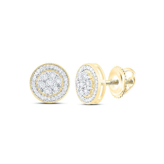 10K Yellow Gold 1/6 Cttw Natural Diamond Gift Fanuk Round Earring