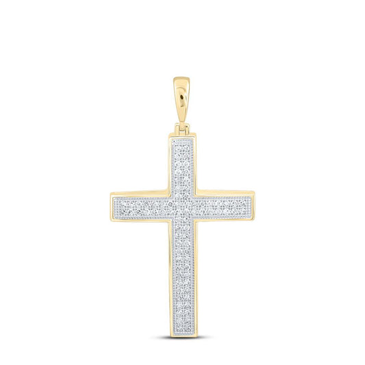 10K Yellow Gold 1/4 Cttw Natural Diamond Gift Cross Pendant