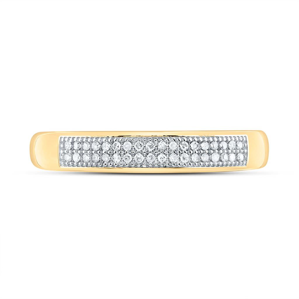 10K Yellow Gold 1/12 Cttw Natural Diamond Gift Micro-Pave Band