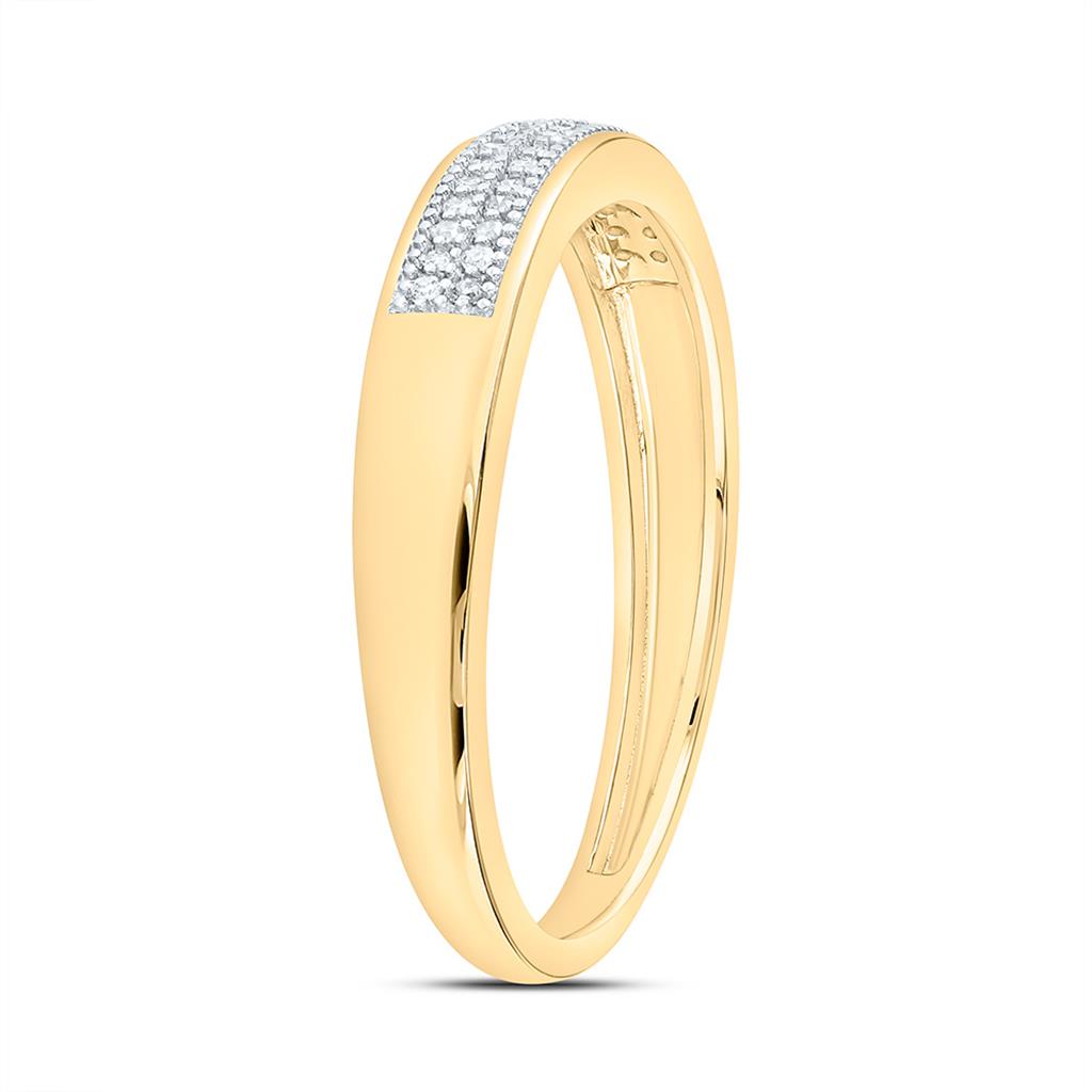 10K Yellow Gold 1/12 Cttw Natural Diamond Gift Micro-Pave Band