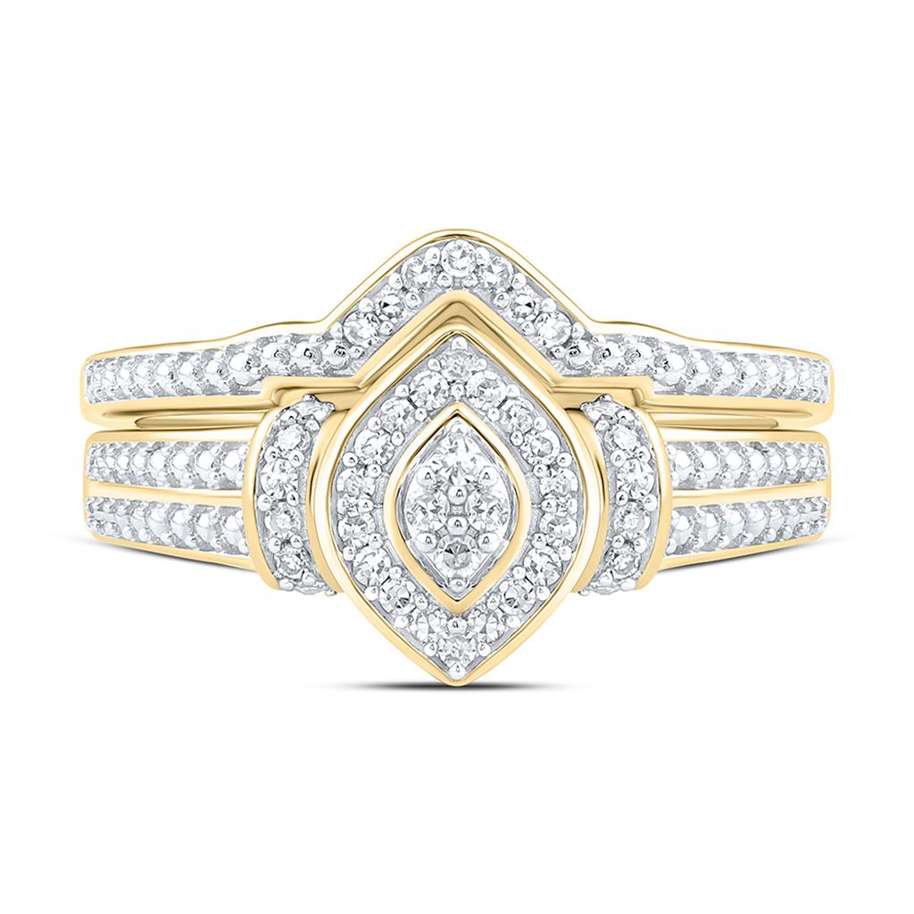 10K Yellow Gold 1/5 Cttw Natural Diamond Nk Fashion Marquise Bridal Set