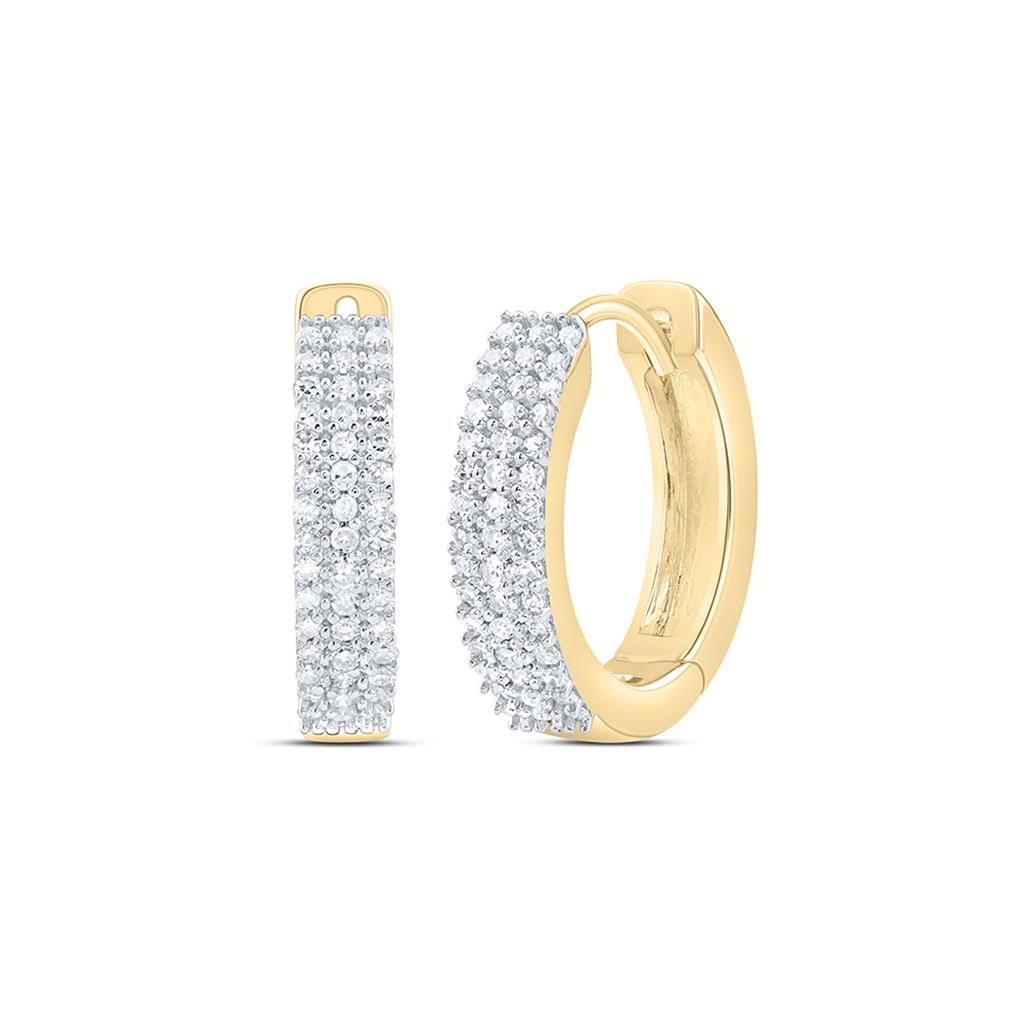 10K Yellow Gold 1/5 Cttw Natural Diamond Gift Hoop Earring