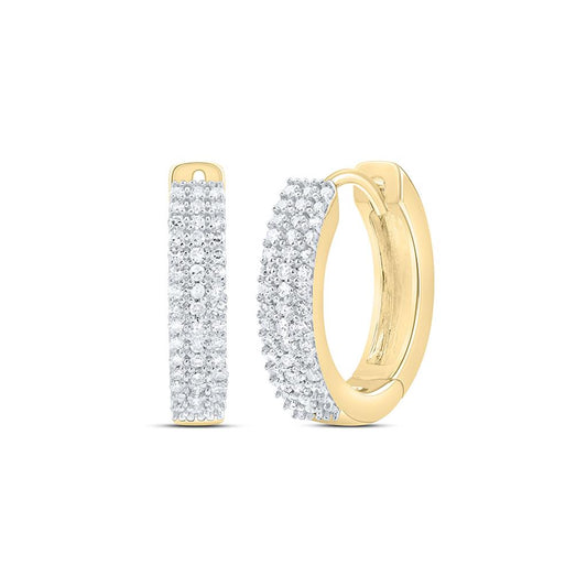 10K Yellow Gold 1/5 Cttw Natural Diamond Gift Hoop Earring
