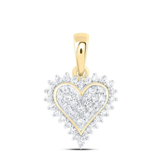 10K Yellow Gold 1/8 Cttw Natural Diamond Nk Fashion Heart Pendant