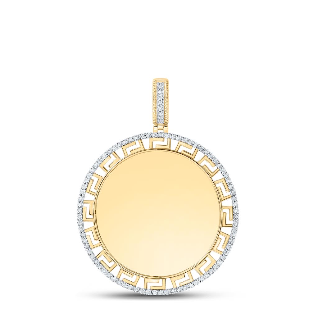 10K Yellow Gold 1/4 Cttw Natural Diamond Gift Round Memory Mens Charm