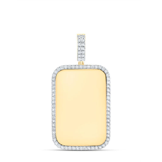 10K Yellow Gold 1/4 Cttw Natural Diamond Gift Emerald Memory Mens Pendant