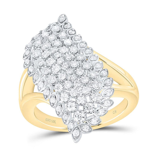 10K Yellow Gold 3/4 Cttw Natural Diamond Cn Fashion Ring