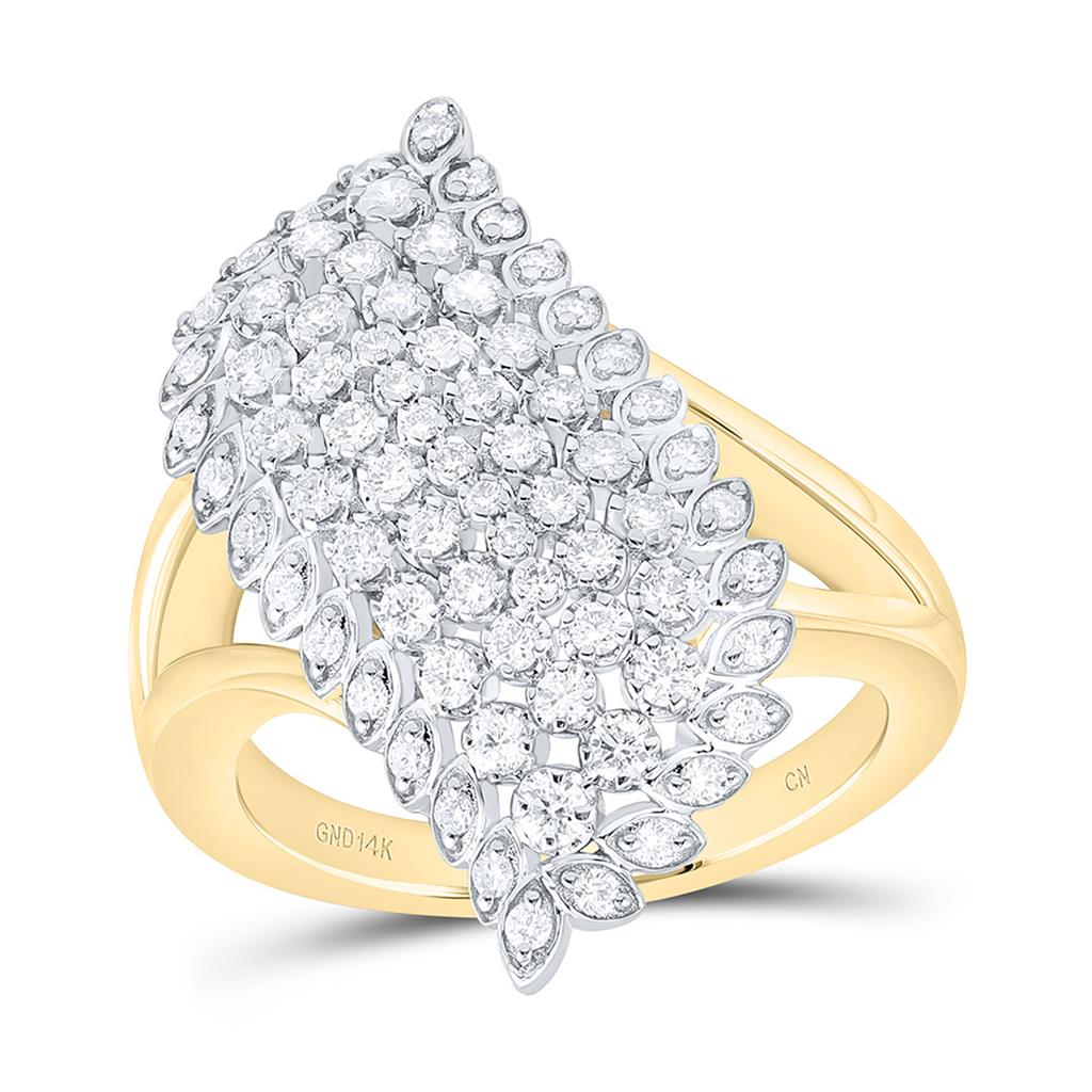 14K Yellow Gold 3/4 Cttw Natural Diamond Cn Fashion Ring