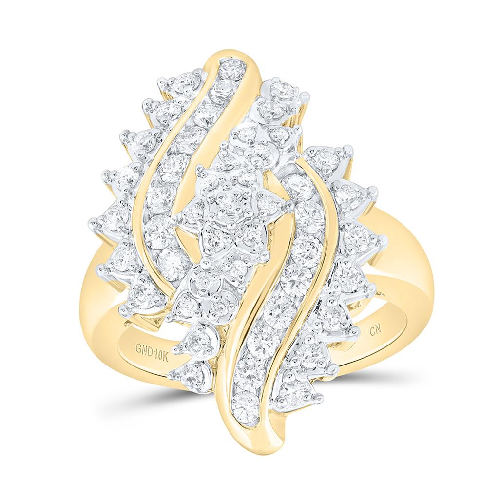 10K Yellow Gold 7/8 Cttw Natural Diamond Cn Fashion Ring