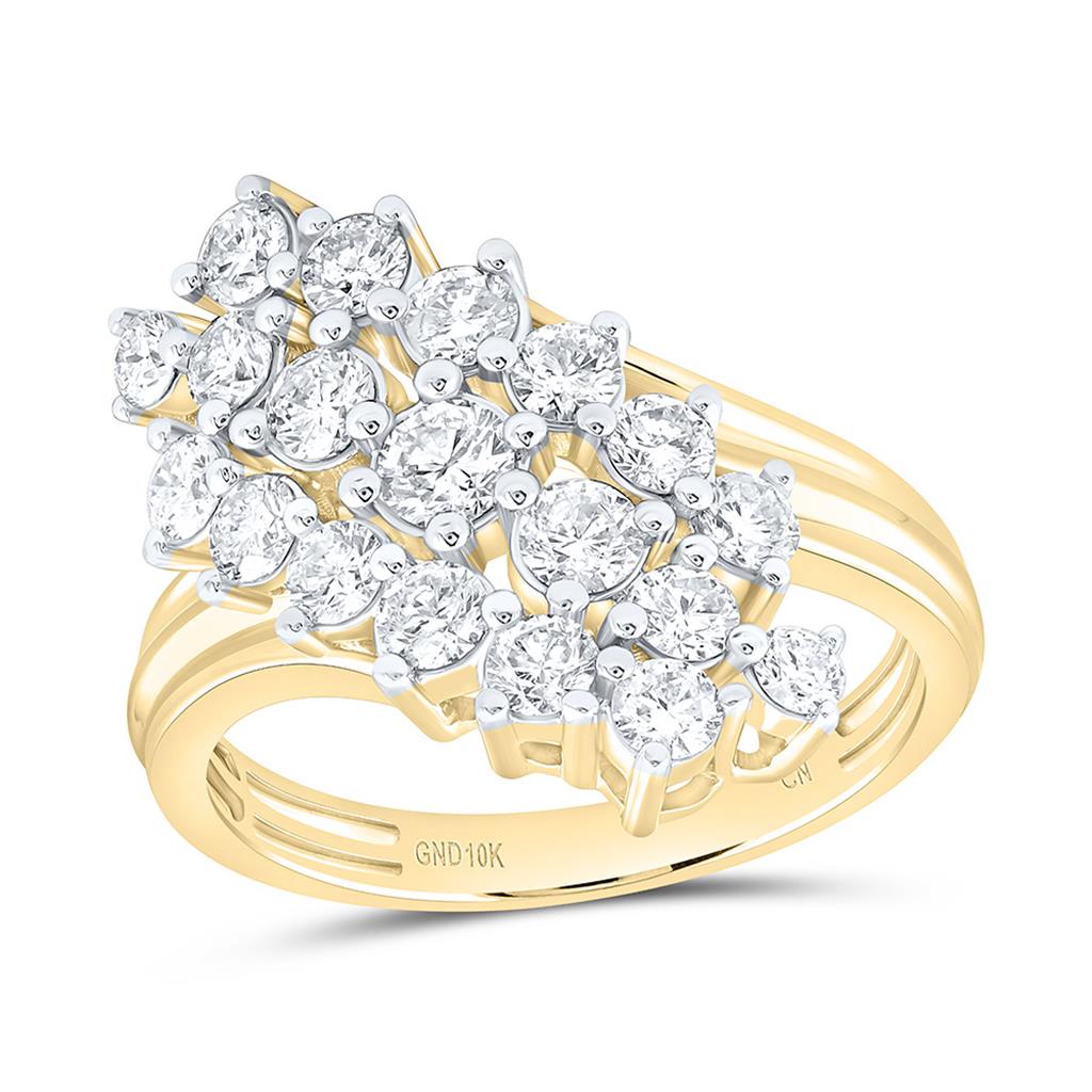 10K Yellow Gold 1 1/2 Cttw Natural Diamond Cn Fashion Ring