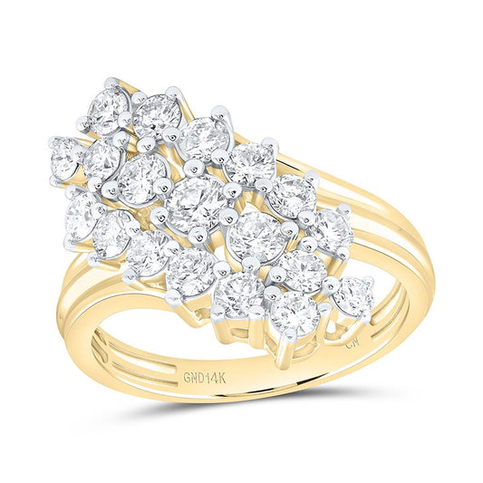 14K Yellow Gold 1 1/2 Cttw Natural Diamond Cn Fashion Ring