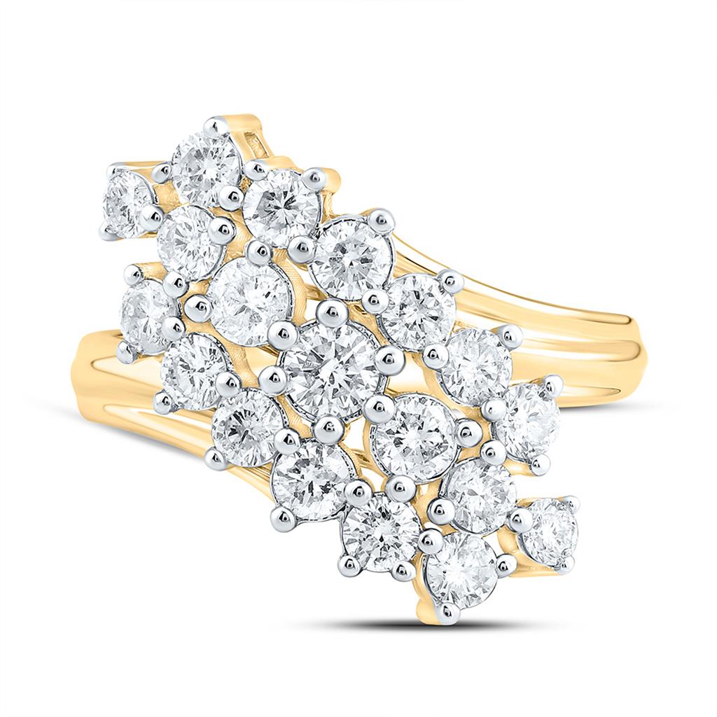 14K Yellow Gold 1 1/2 Cttw Natural Diamond Cn Fashion Ring