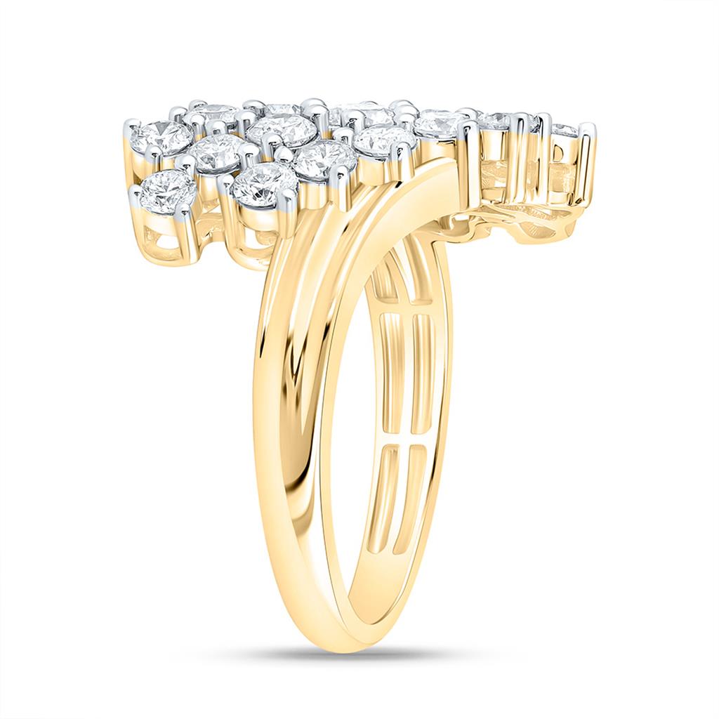 14K Yellow Gold 1 1/2 Cttw Natural Diamond Cn Fashion Ring