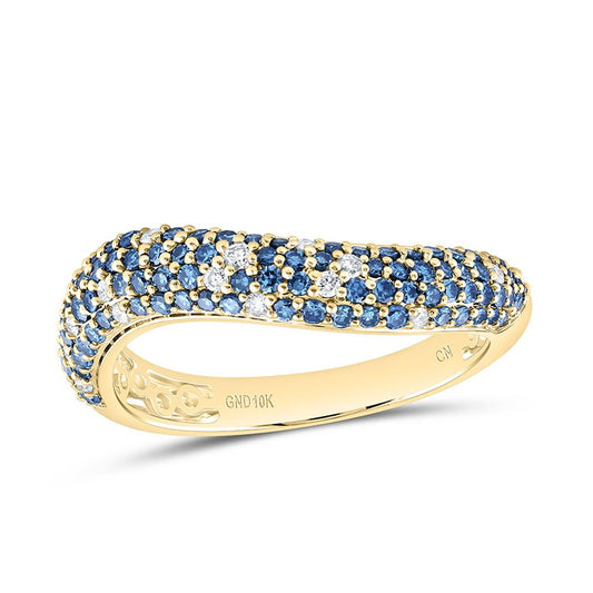 10K Yellow Gold 5/8 Cttw Natural Diamond Fashion Gem Band