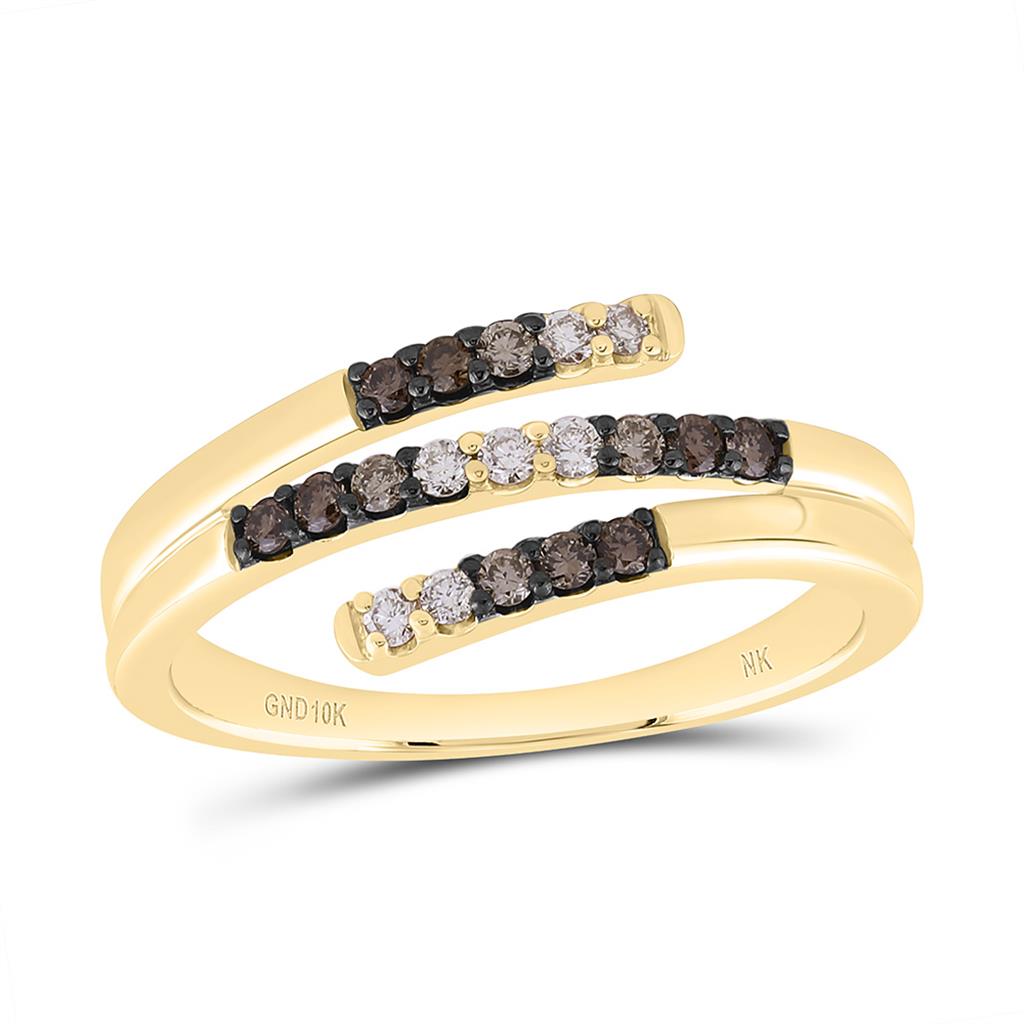 10K Yellow Gold 1/4 Cttw Natural Diamond Fashion Cognac Natural Ring