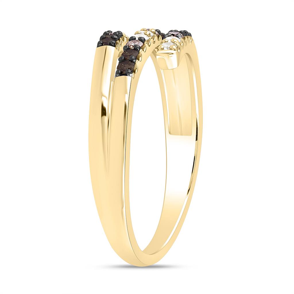 10K Yellow Gold 1/4 Cttw Natural Diamond Fashion Cognac Natural Ring
