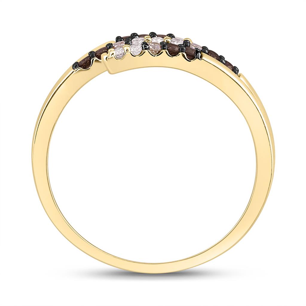 10K Yellow Gold 1/4 Cttw Natural Diamond Fashion Cognac Natural Ring