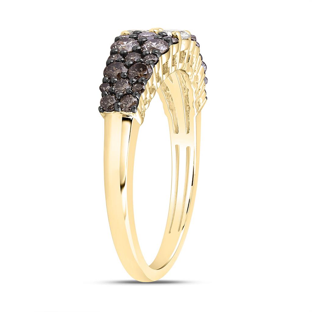 14K Yellow Gold 1 Cttw Natural Diamond Fashion Ombre Diamond Ring