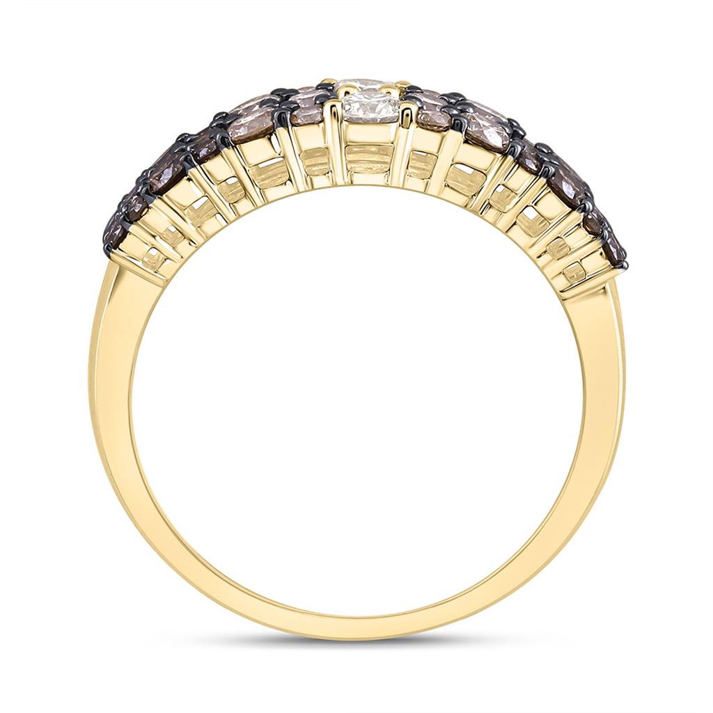 14K Yellow Gold 1 Cttw Natural Diamond Fashion Ombre Diamond Ring