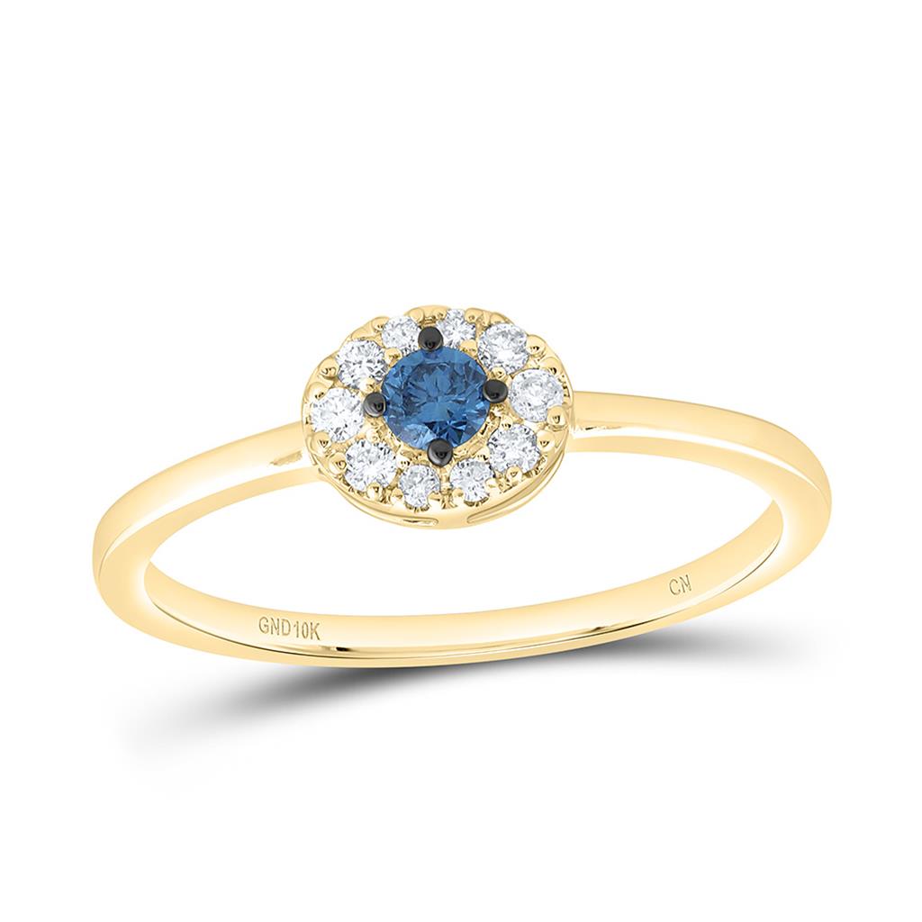 10K Yellow Gold 1/5 Cttw Natural Diamond Fashion Round Ring