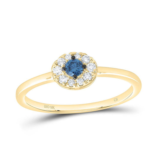 10K Yellow Gold 1/5 Cttw Natural Diamond Fashion Round Ring