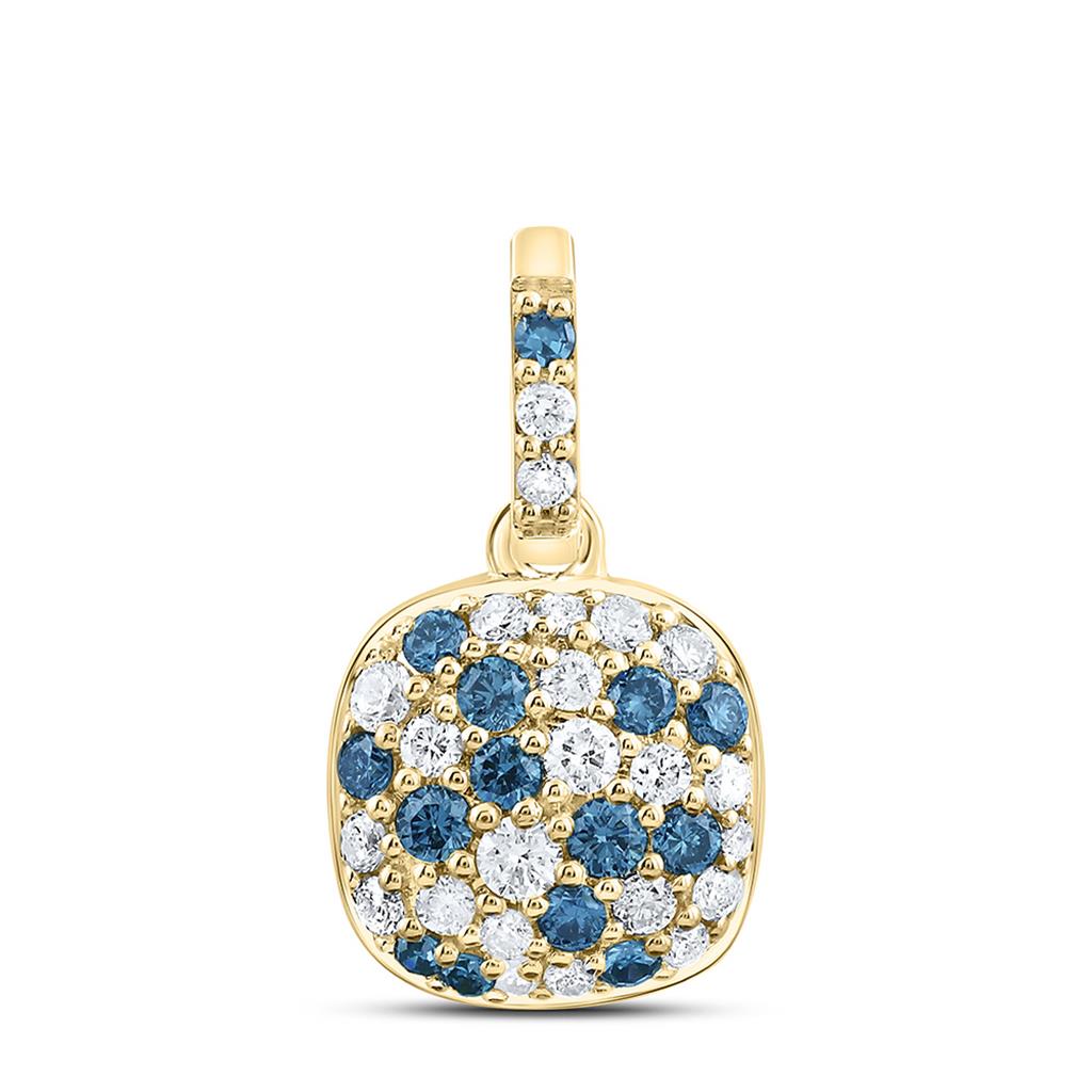 10K Yellow Gold Natural Diamond Cn Fashion Cushion Pendant