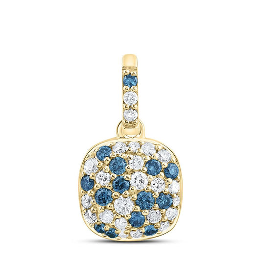 10K Yellow Gold Natural Diamond Cn Fashion Cushion Pendant