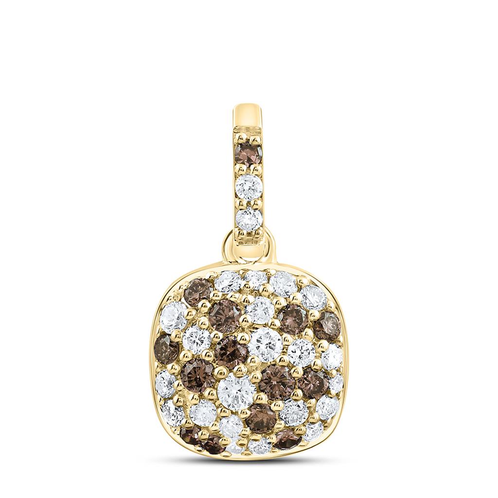 10K Yellow Gold Natural Diamond Cn Fashion Cushion Pendant